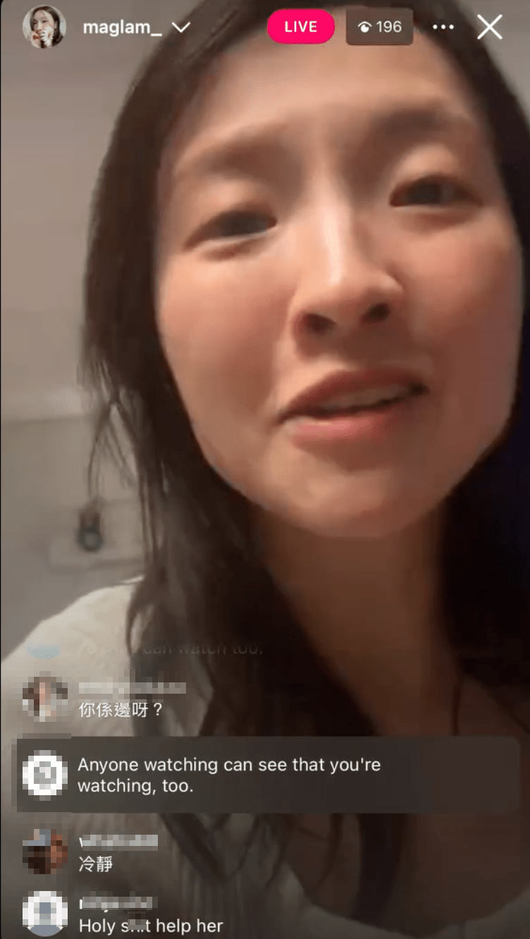 林欣彤今日凌晨突然在IG开Live,大喊“有人想杀我”。 林欣彤今日凌晨突然在IG开Live,大喊“有人想杀我”。