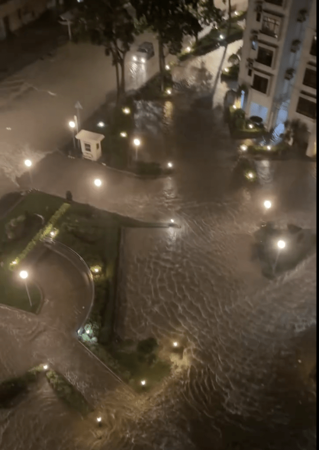 杏花邨及城门河海水倒灌 杏花邨及城门河海水倒灌