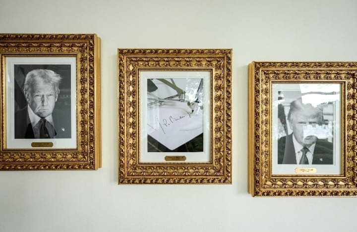 特朗普在白宫设立总统肖像画廊。 特朗普在白宫设立总统肖像画廊。