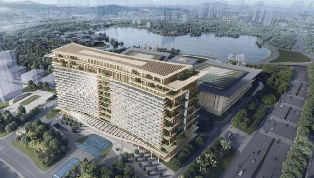 香蜜湖国际会议中心效果图。 香蜜湖国际会议中心效果图。