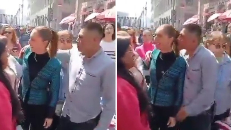 墨西哥女总统当街遭性骚扰。 墨西哥女总统当街遭性骚扰。