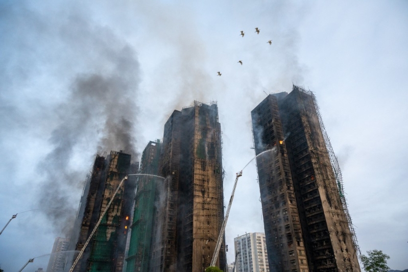 宏福苑五级火。 宏福苑五级火。