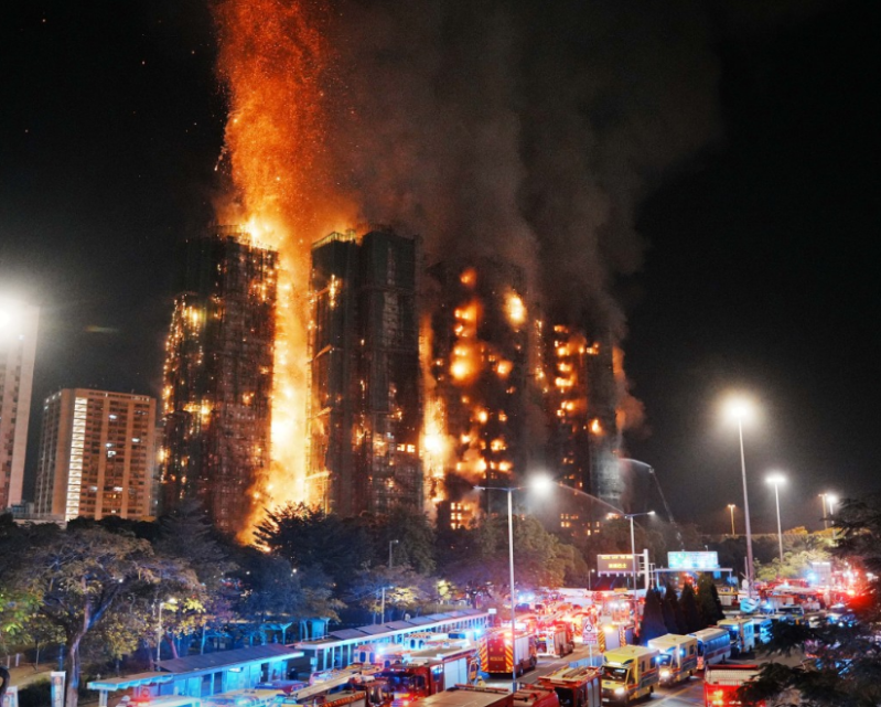 香港大埔宏福苑五级大火,酿成过百人死亡惨剧 香港大埔宏福苑五级大火,酿成过百人死亡惨剧