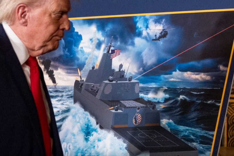特朗普打造新一代战舰。 特朗普打造新一代战舰。
