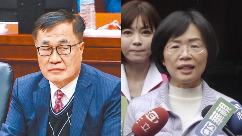 国民党籍台北市副市长李四川(左) 、民进党“立委”苏巧慧(右)。 国民党籍台北市副市长李四川(左) 、民进党“立委”苏巧慧(右)。