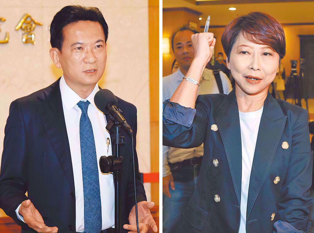 陈亭妃(右)台南市长初选胜出,但林俊宪(左)的抬轿议员及基层桩脚疑似仍未放弃希望 陈亭妃(右)台南市长初选胜出,但林俊宪(左)的抬轿议员及基层桩脚疑似仍未放弃希望