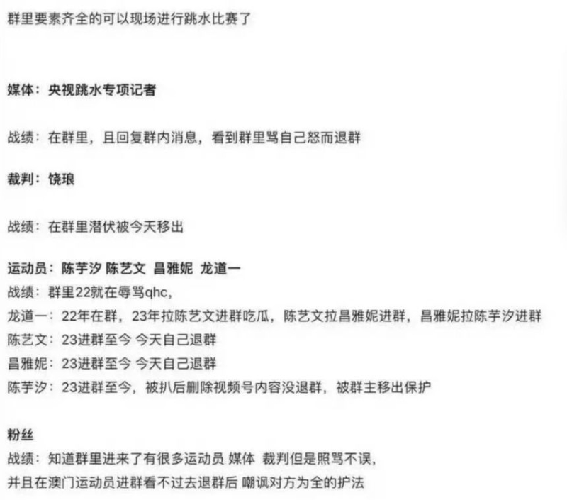 疑似对全红婵网暴的微信群组, 疑似对全红婵网暴的微信群组,