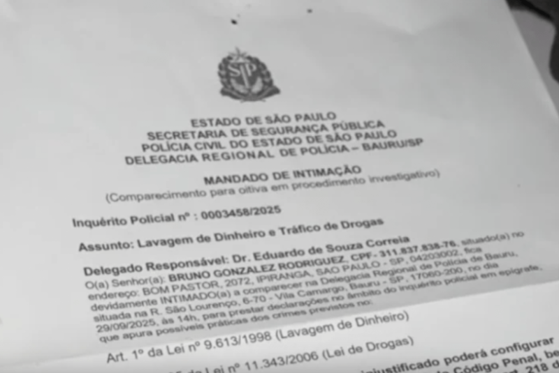 骗徒伪造了圣保罗警方的传票,指控受害者「洗黑钱」,藉此恐吓对方转账或提供个人资料。 BBC画面截图 骗徒伪造了圣保罗警方的传票,指控受害者「洗黑钱」,藉此恐吓对方转账或提供个人资料。 BBC画面截图